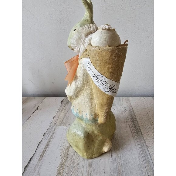 Vintage Nicole sayre 15" Easter Bunny rabbit Midwest basket springtime readings - Picture 3 of 10